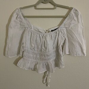 Zara Cropped Peplum Blouse